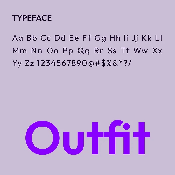 Clerkal Outfit typeface font characteristics