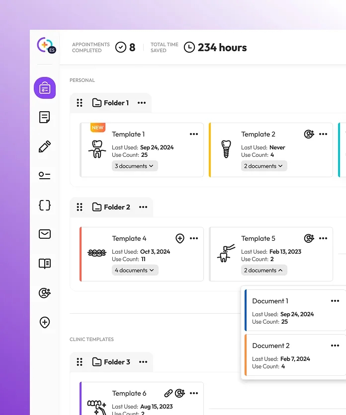 Clerkal templates dashboard overview
