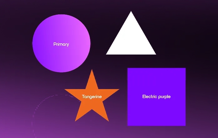 Edge brand color palette with primary, tangerine, and electric purple