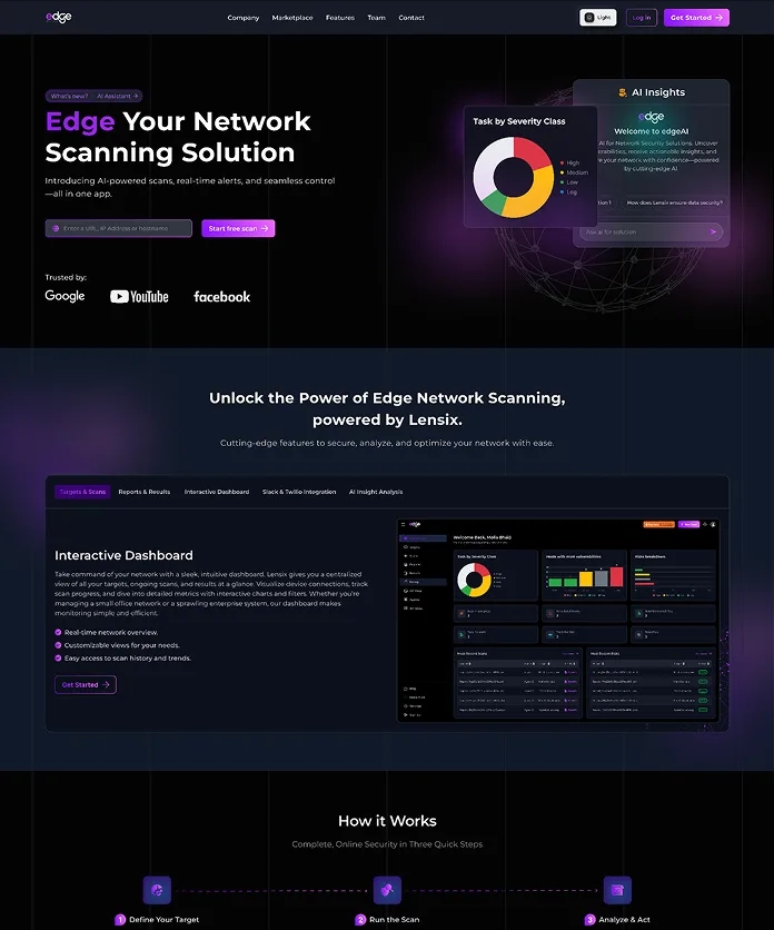 Edge landing page in dark theme