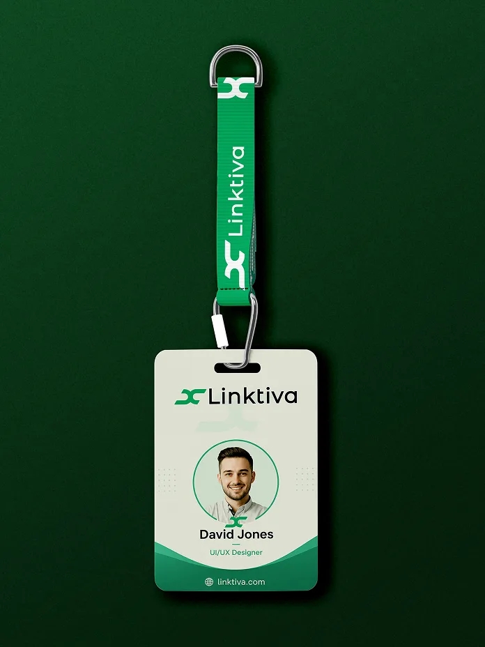 Linktiva branded ID badge