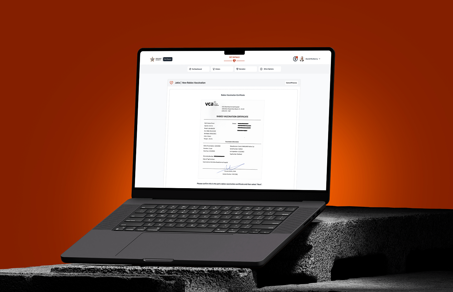 pet parent dashboard overview on desktop