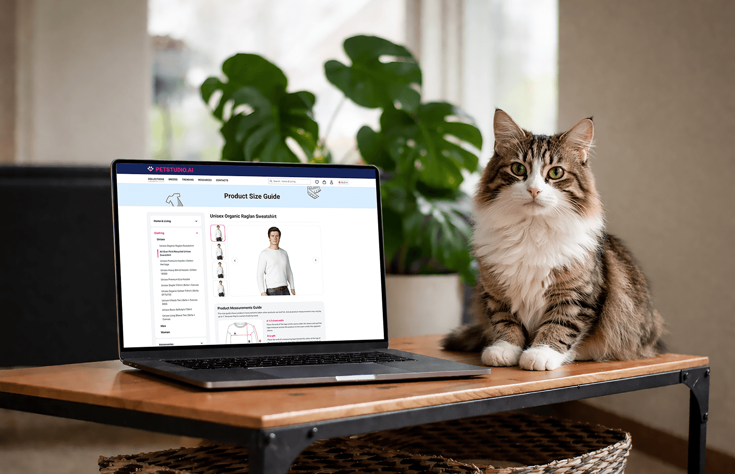 PetStudio.ai product size guide