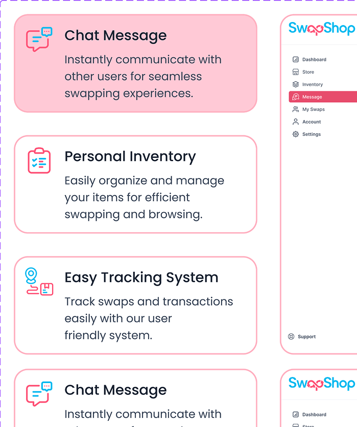 SwapShop design system component cards