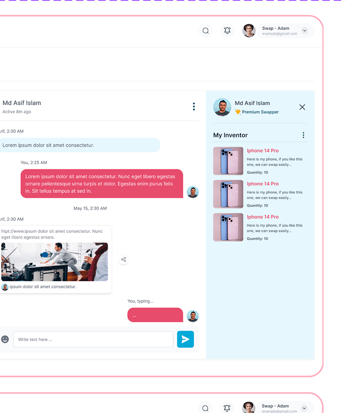 SwapShop messaging screen