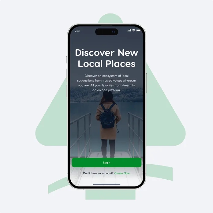 Discover new local places screen on a phone
