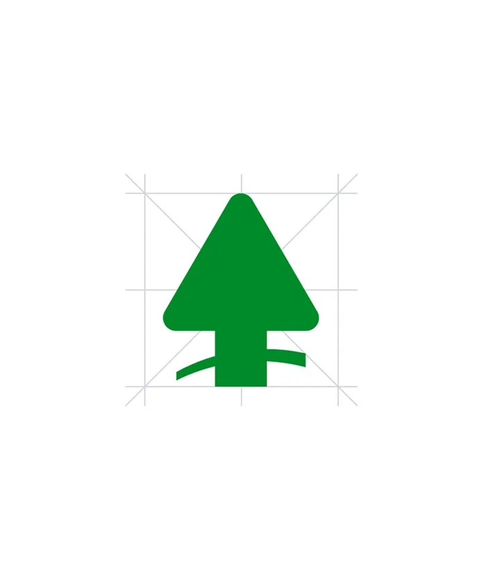 Thruhike tree logo on a design card