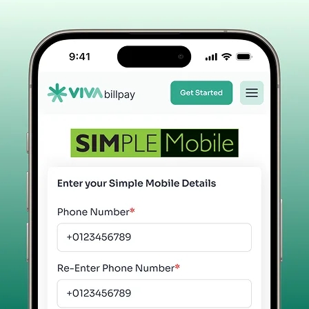 Viva Bill Pay mobile mock screen 2