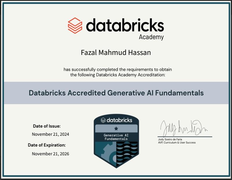 Generative AI Fundamentals Certification – Data Bricks-cover