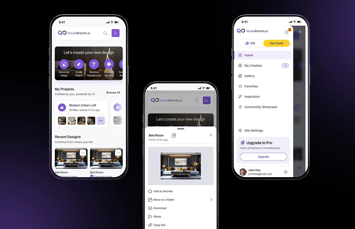 HouseBrands AI mobile responsive screens