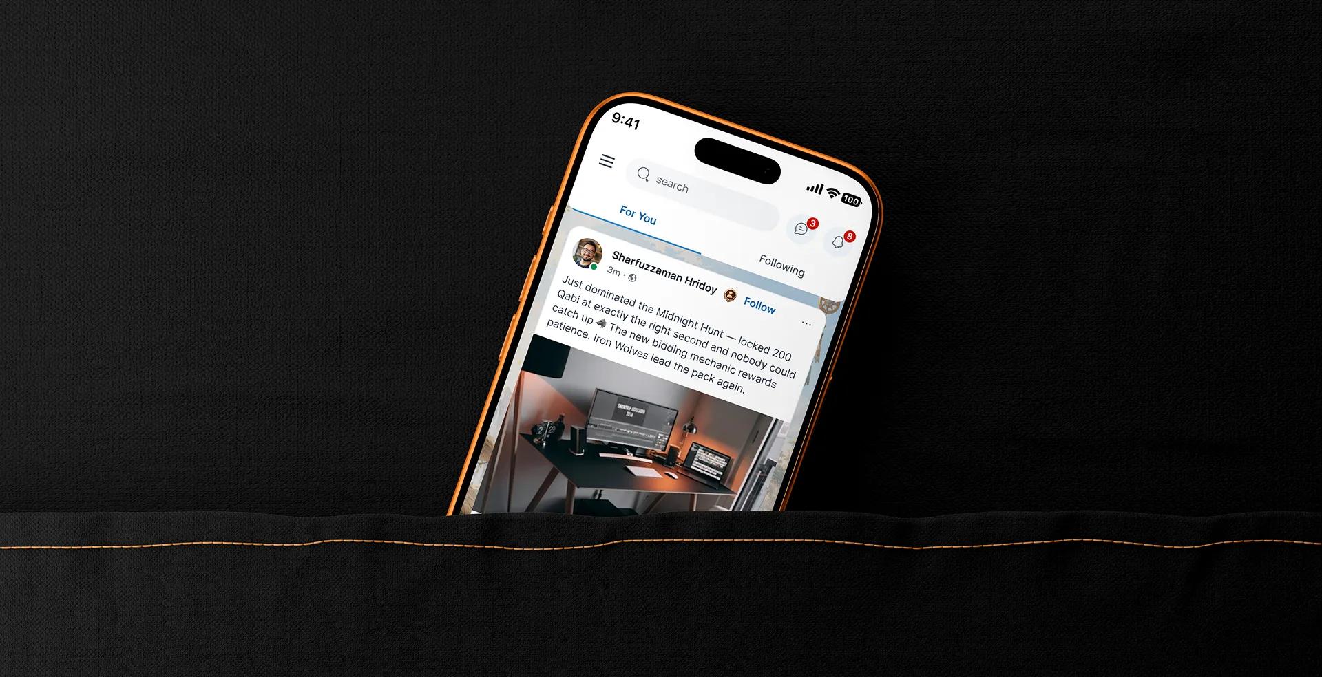 Qabiile mobile app mockup — full screen