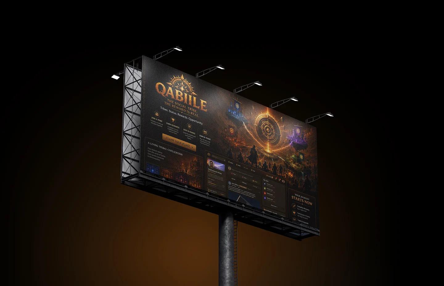 Qabiile large billboard brand mockup advertisement