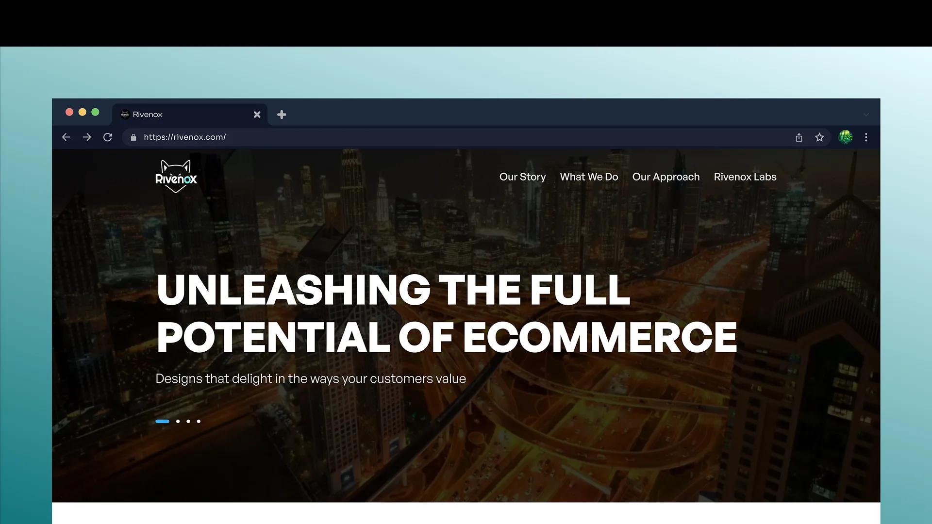 Rivenox website shown in a browser window