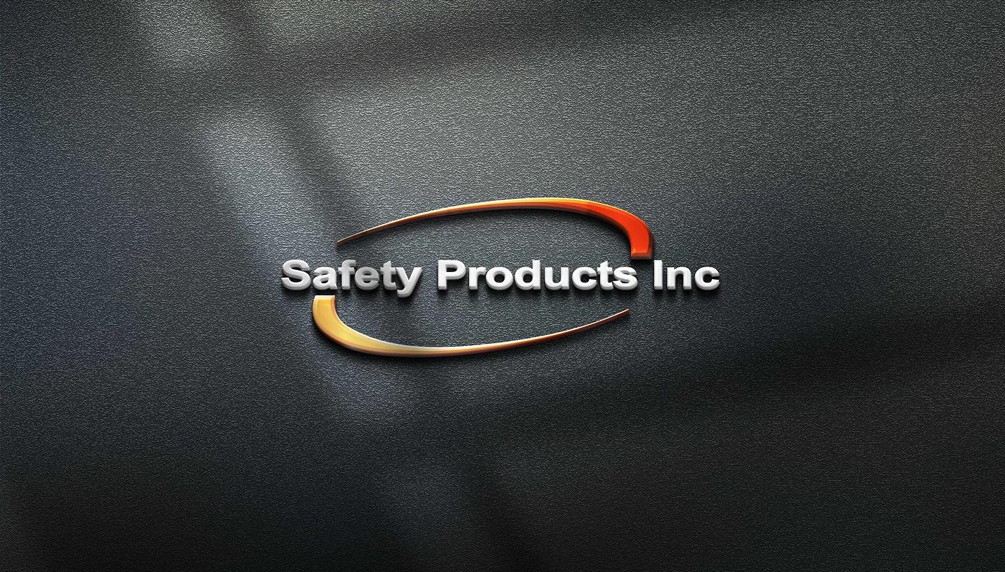 Safety Products Inc logo emblem on dark textured surface