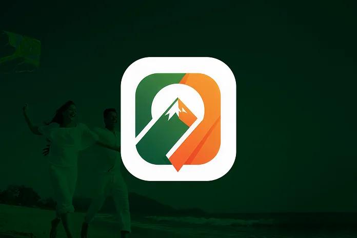 Trekly beach couple branding mockup