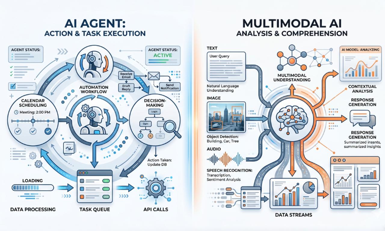 Understanding the Core Differences Between AI Agents and Multimodal Models image