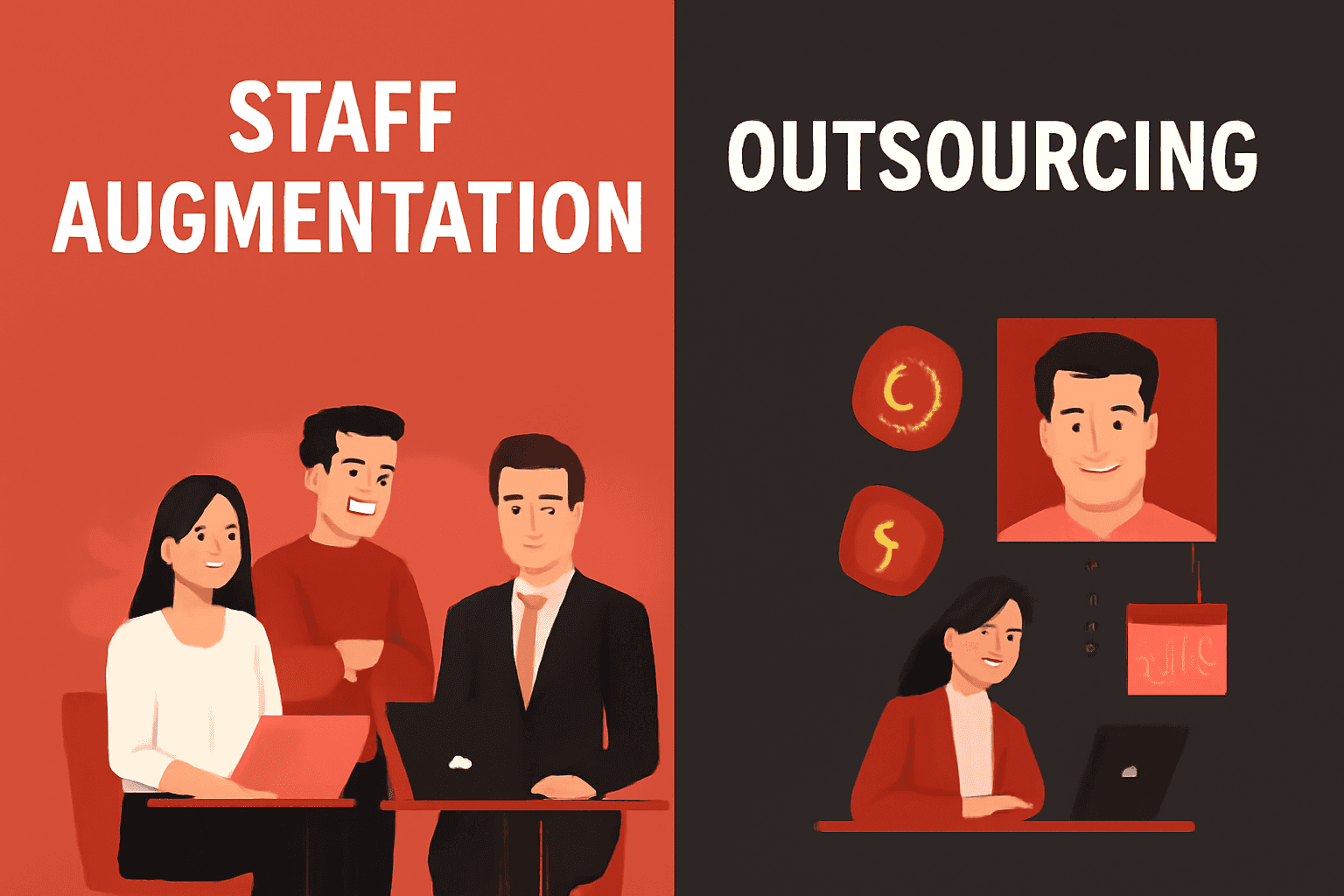 Staff Augmentation vs Outsourcing image