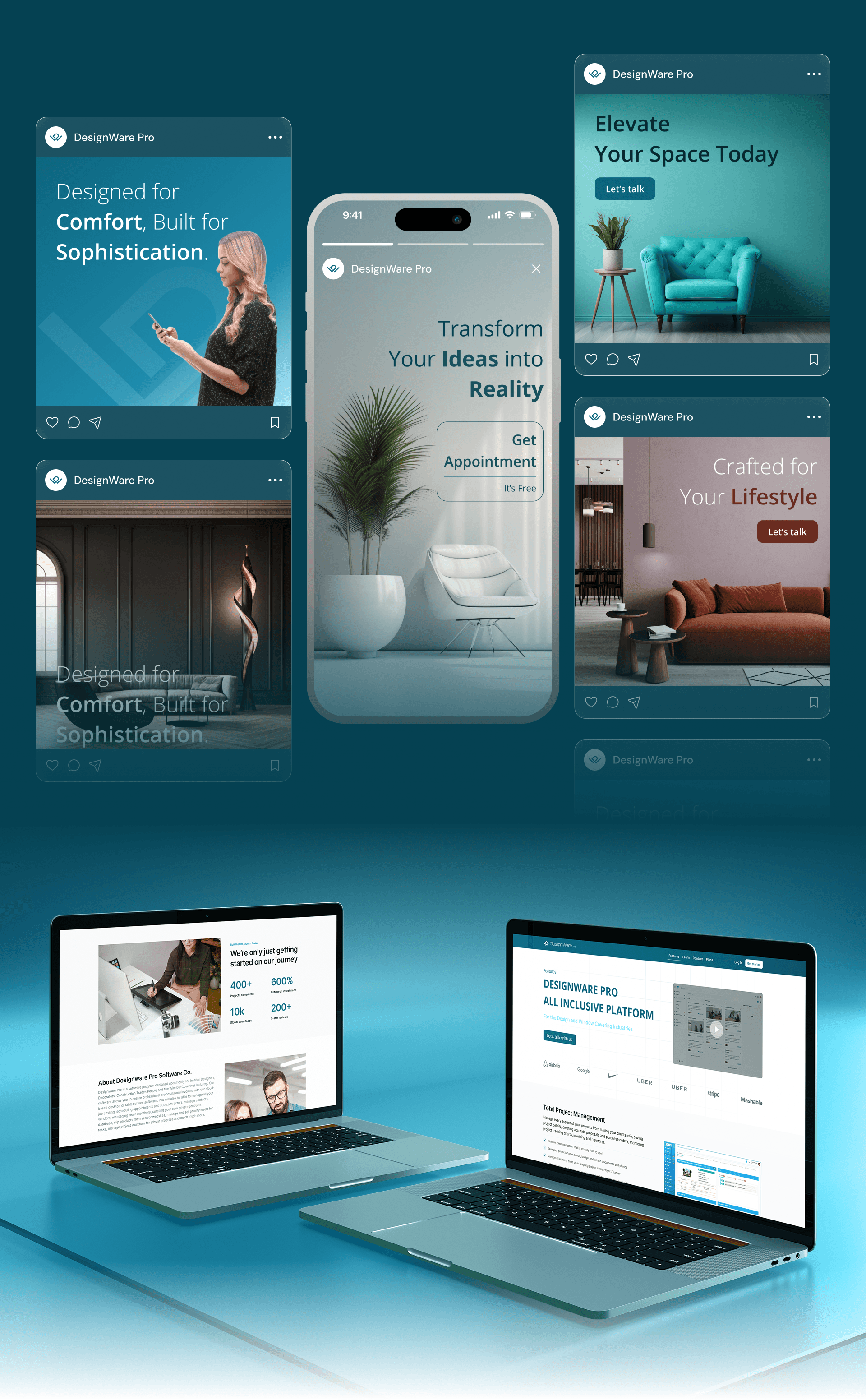 Social media mockup visual