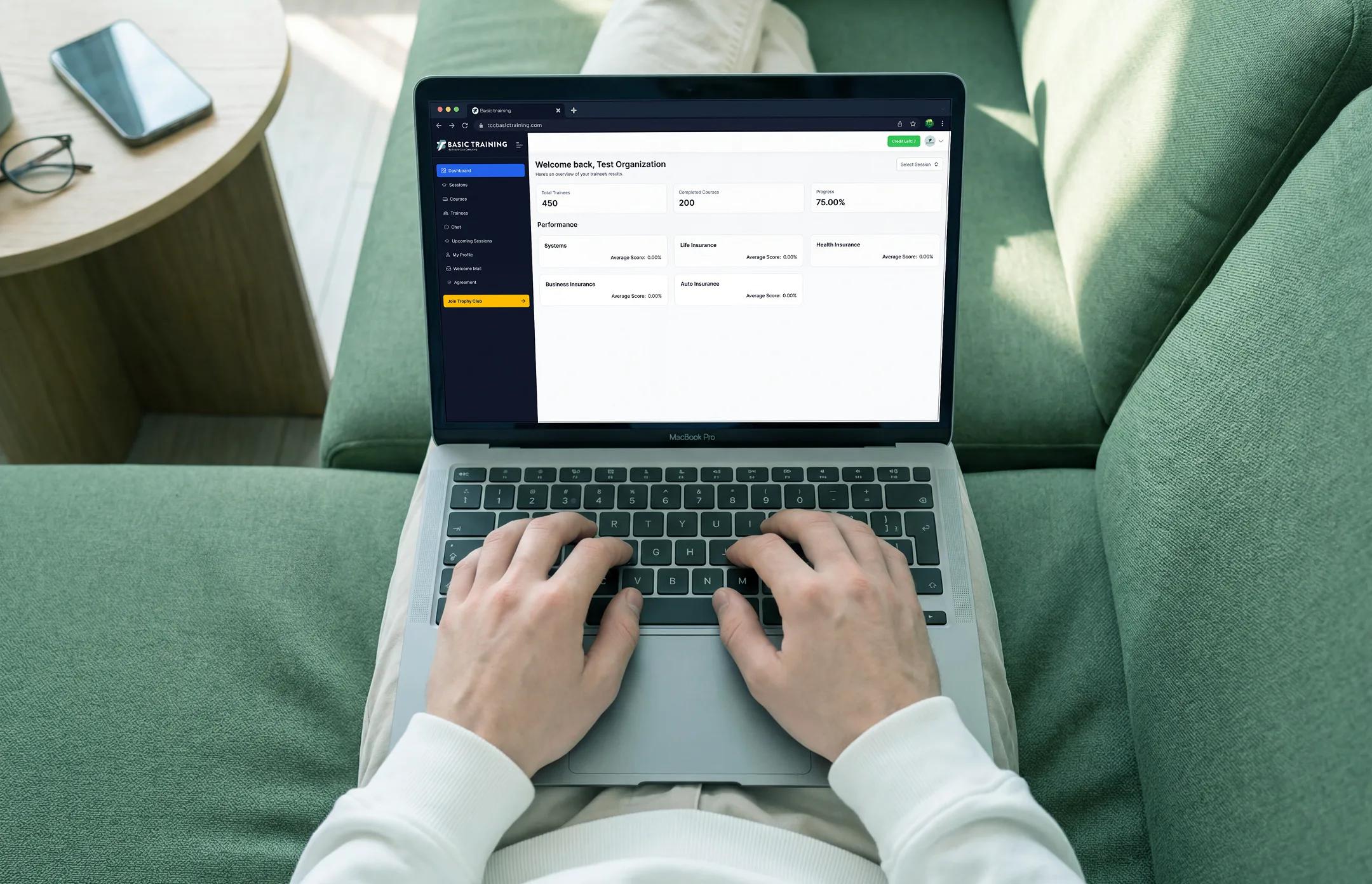 lms dashboard in macbook image