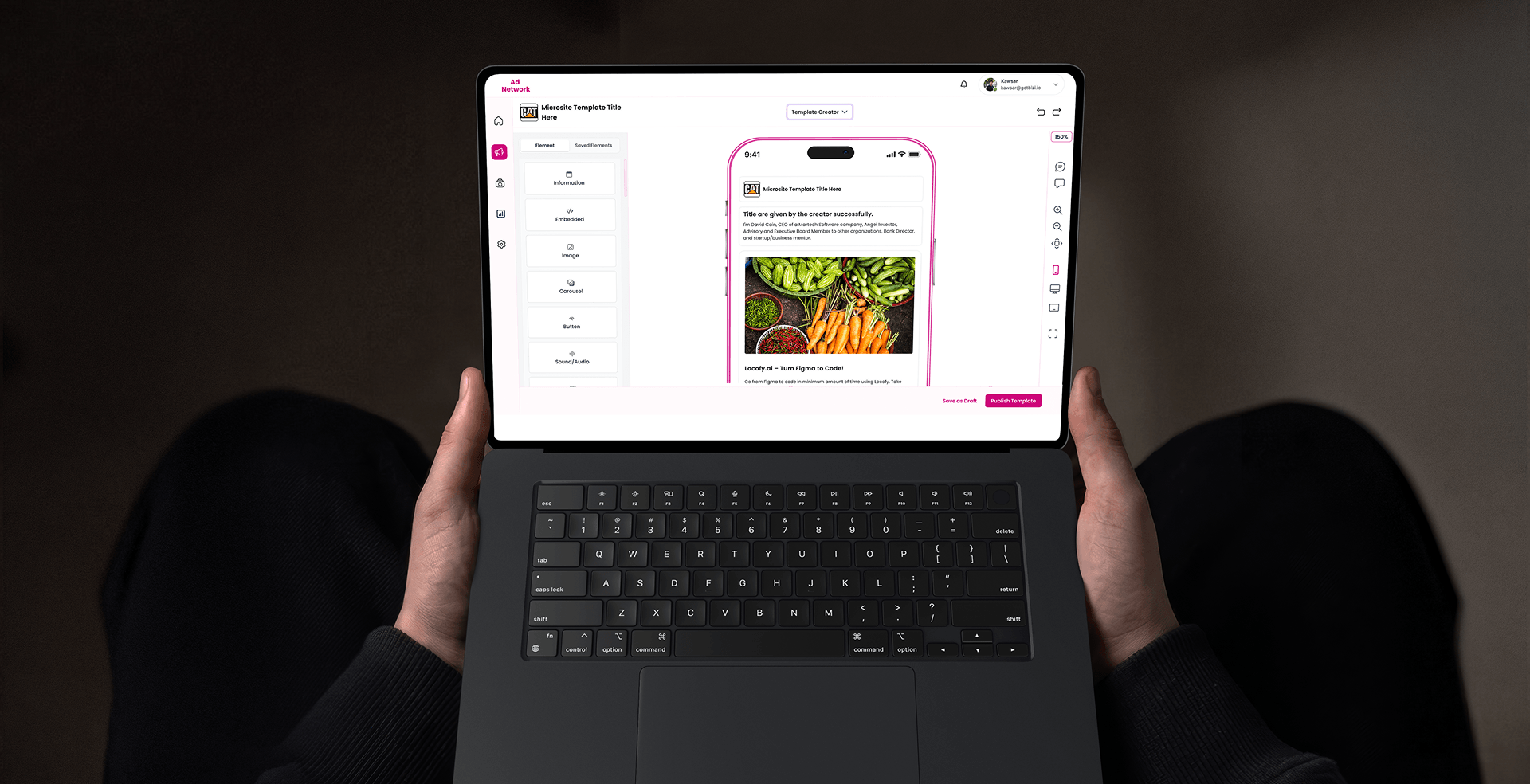 Bizi AI creation interface