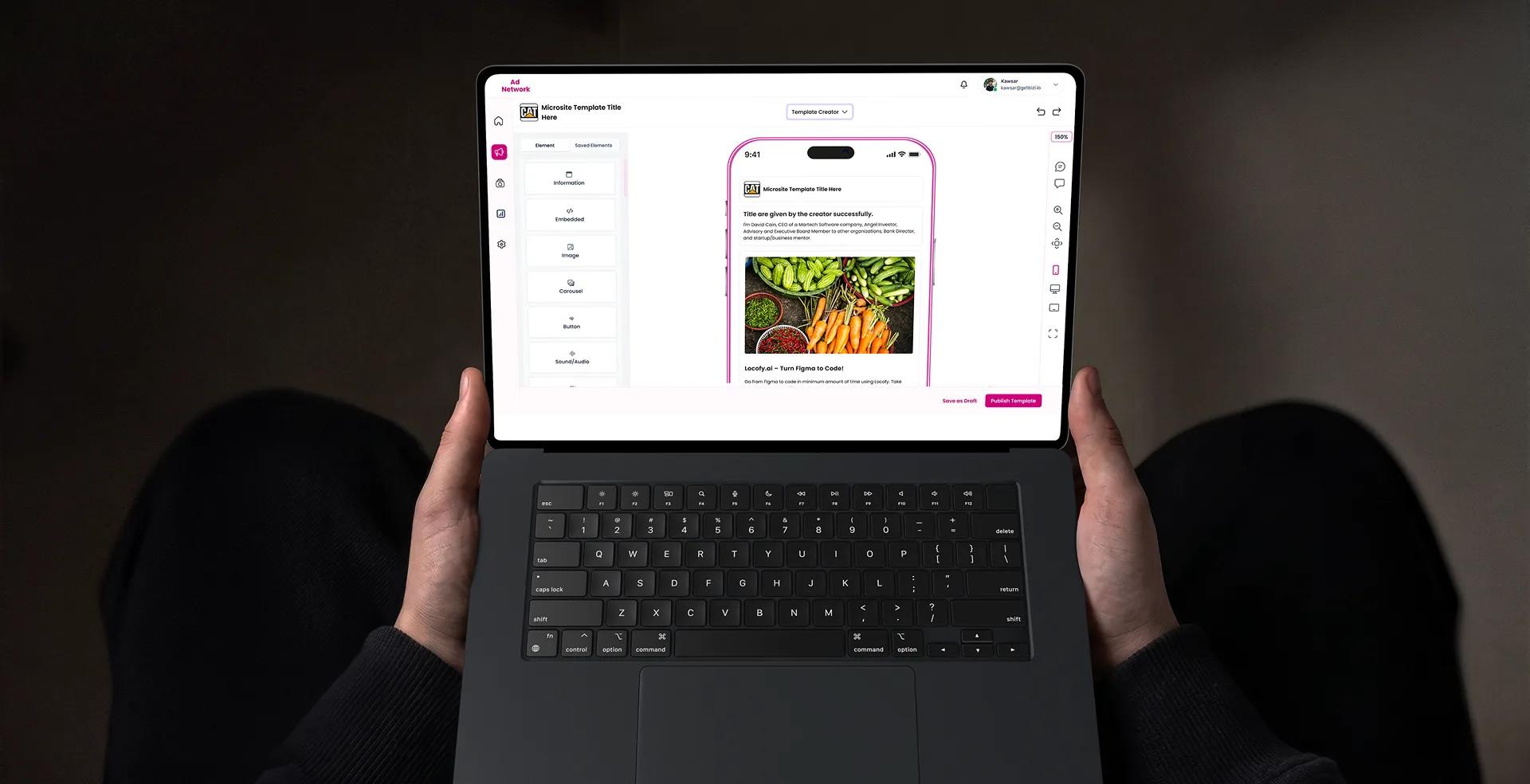 Bizi AI creation interface