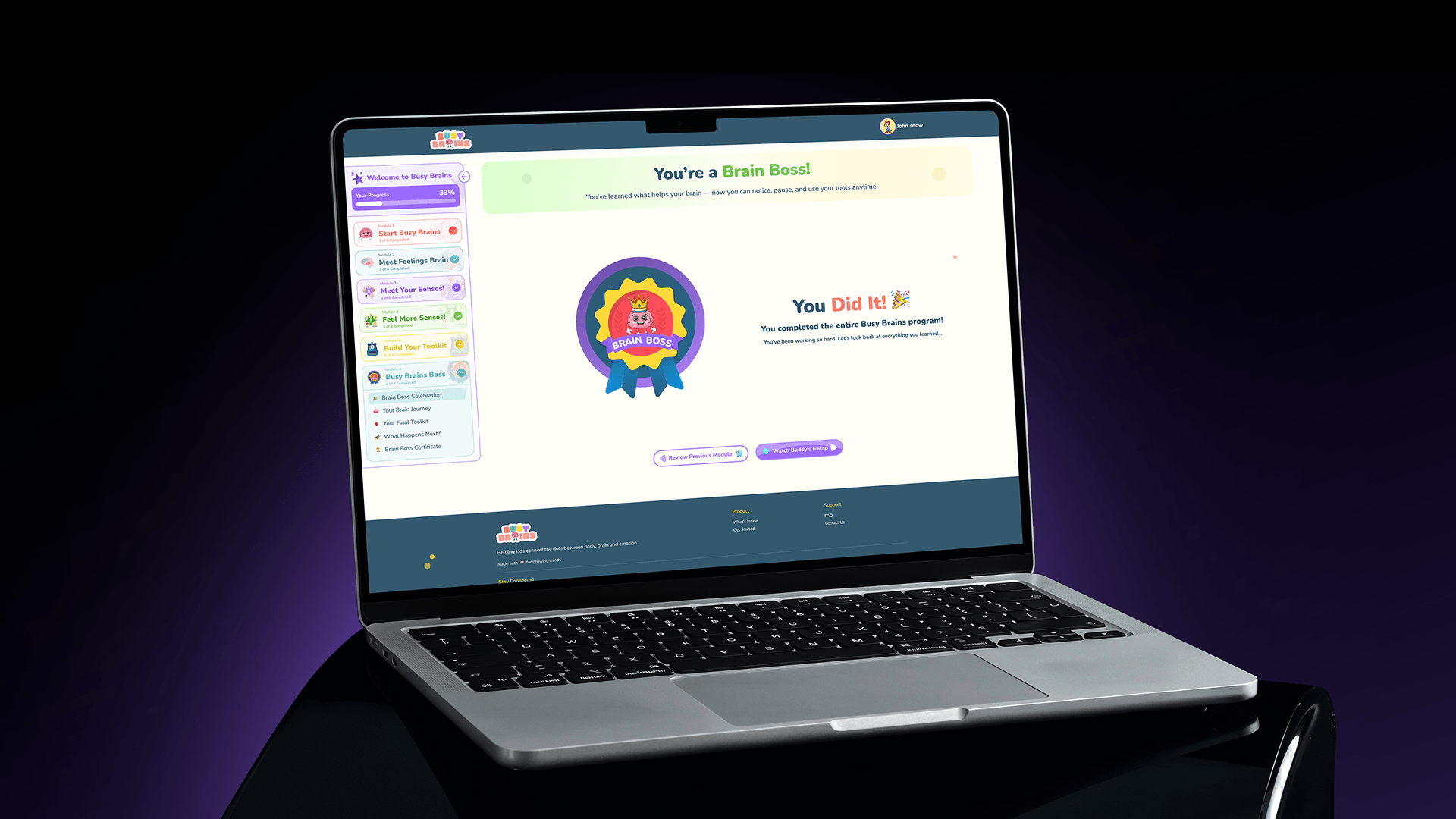 Busy Brains interactive learning platform