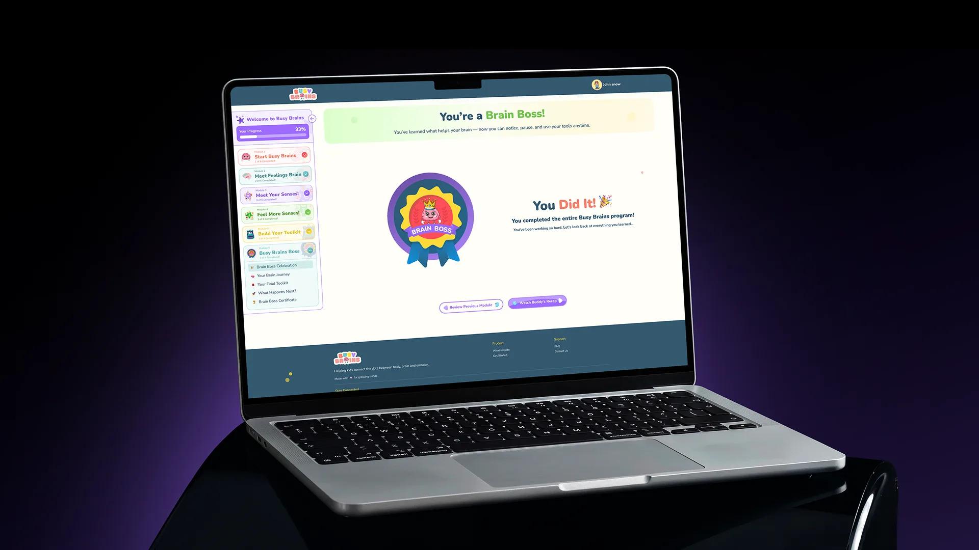 Busy Brains interactive learning platform