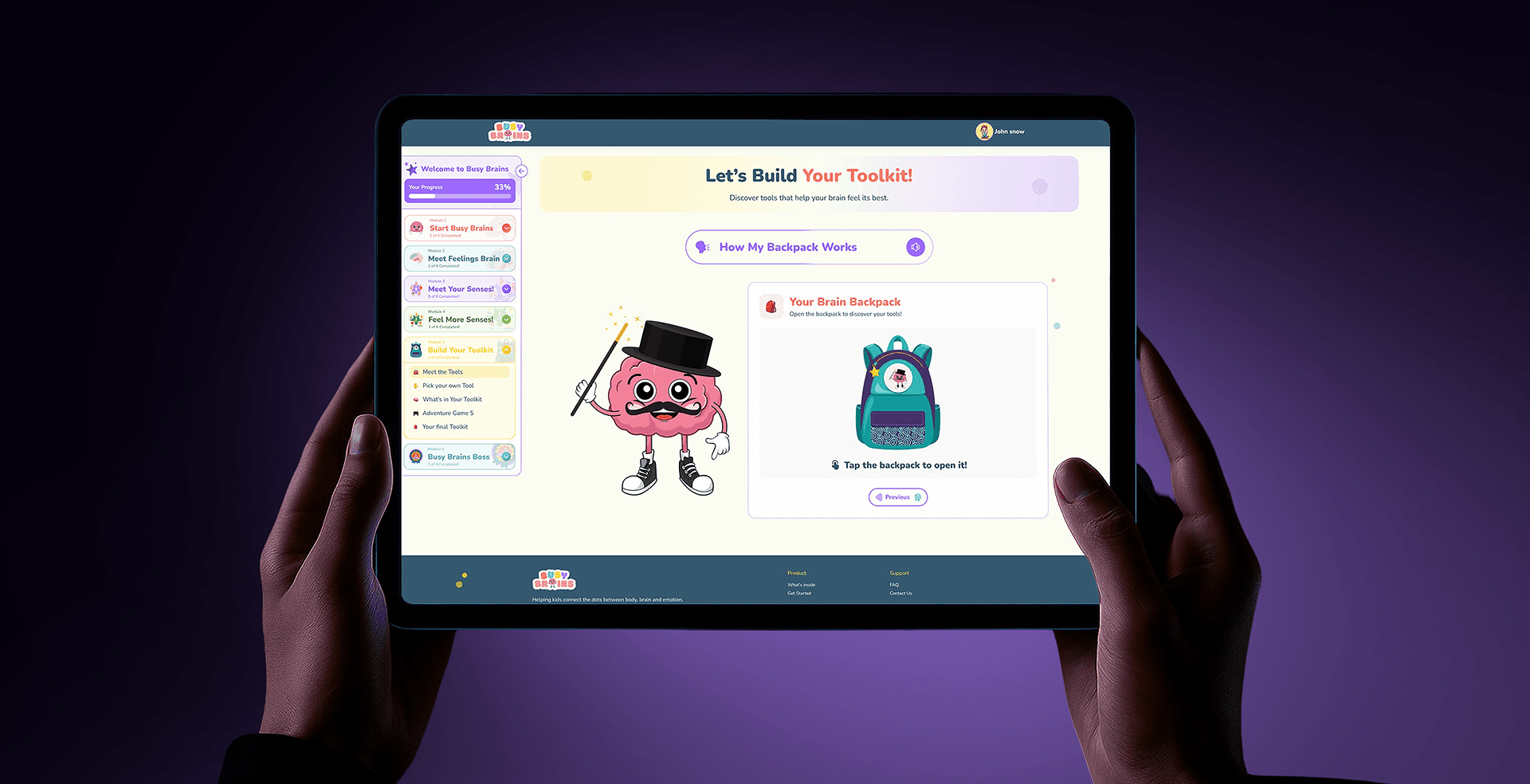 Busy Brains interactive learning platform