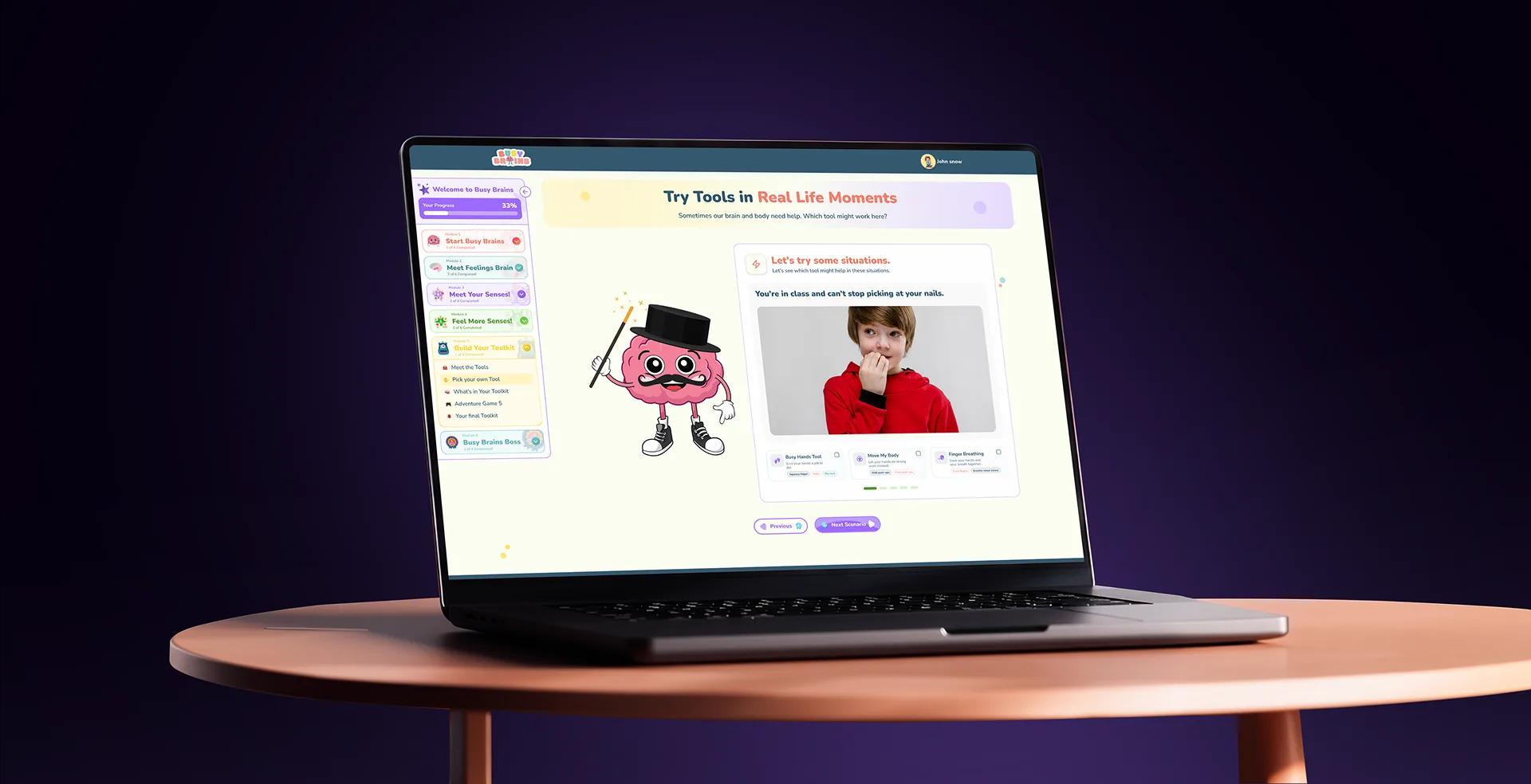 Busy Brains interactive learning platform