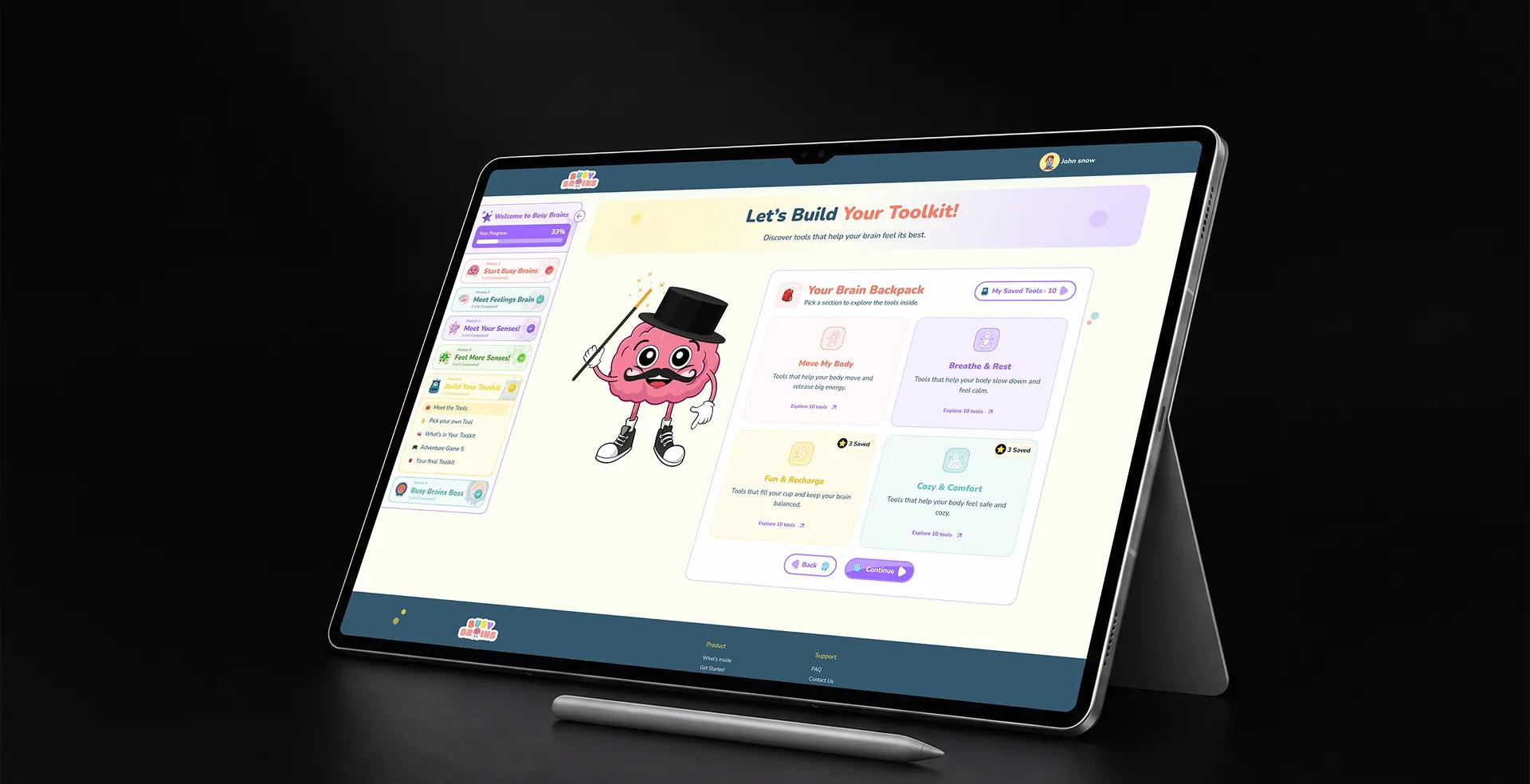 Busy Brains interactive learning platform