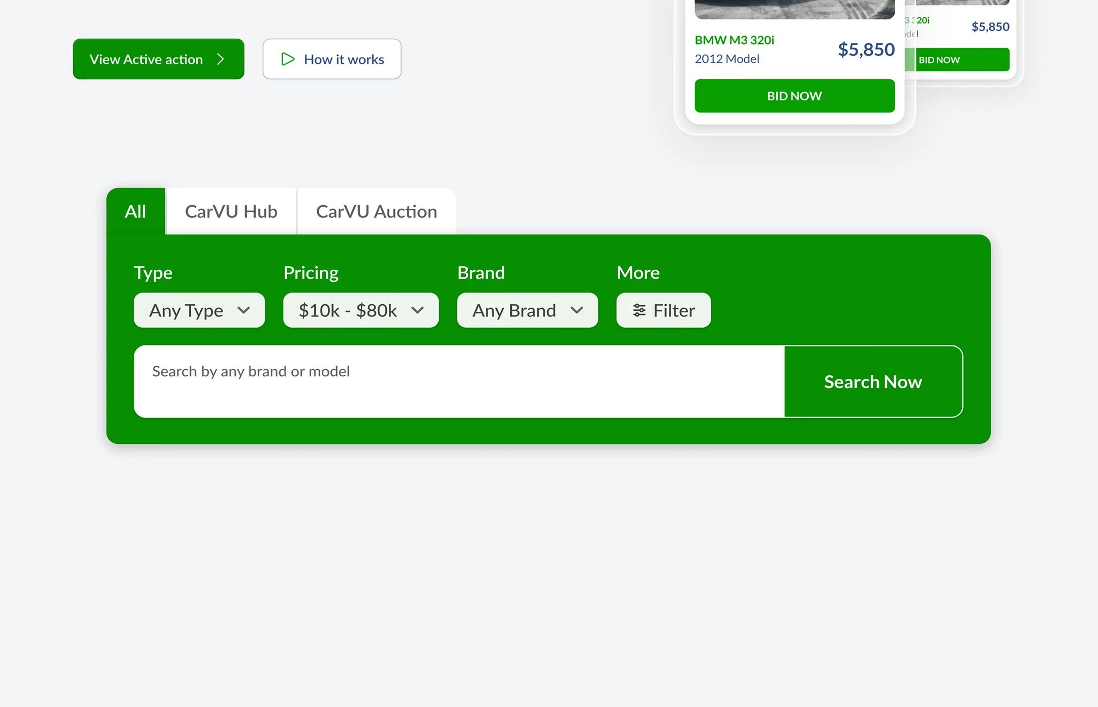 CarVU marketplace search experience