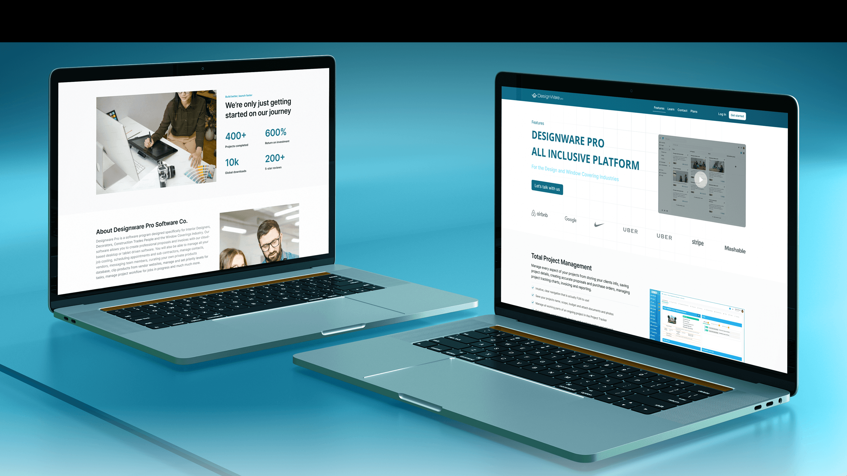 DesignWare Pro shown across two laptop screens