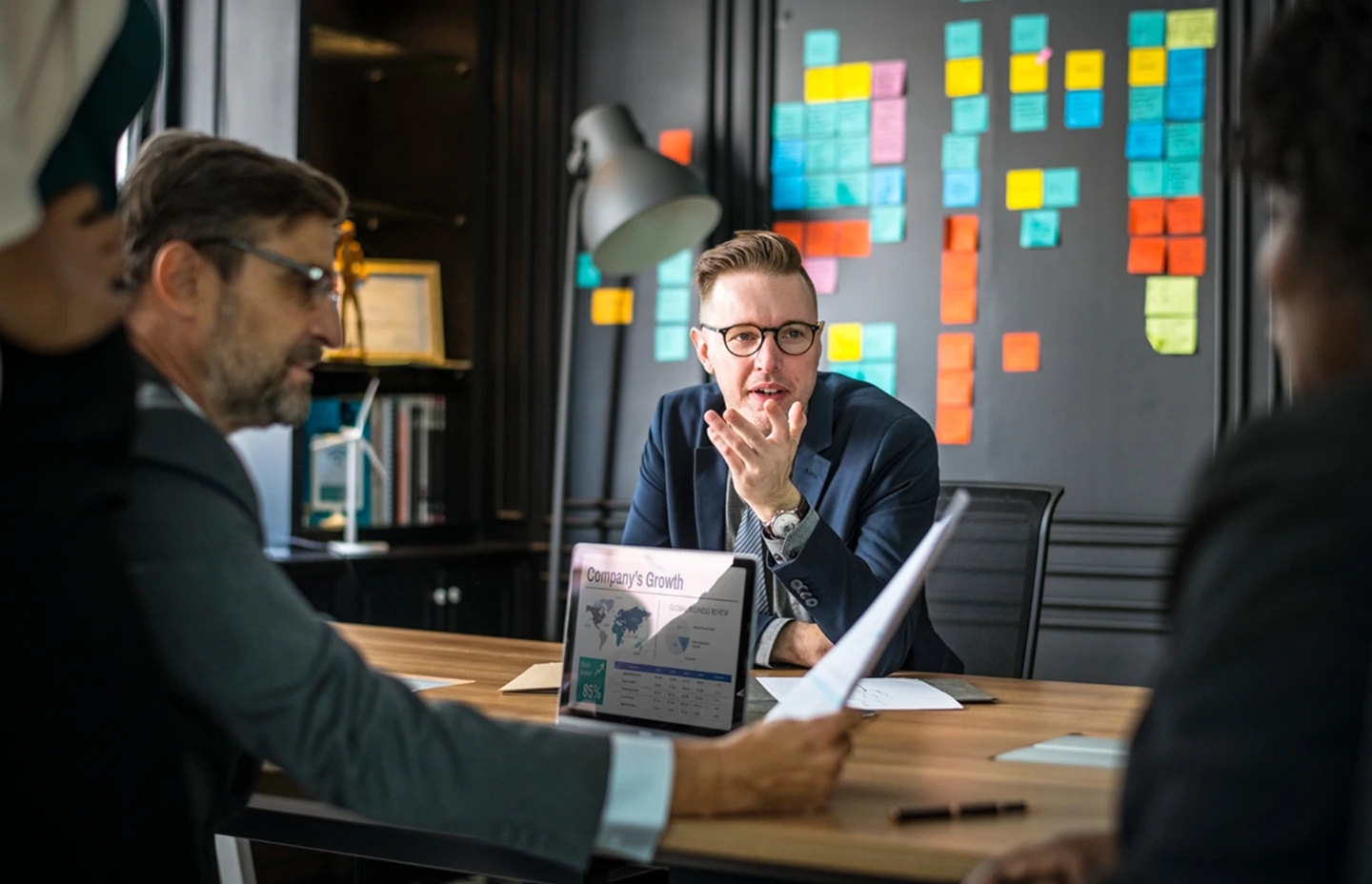 Team discussing platform success metrics