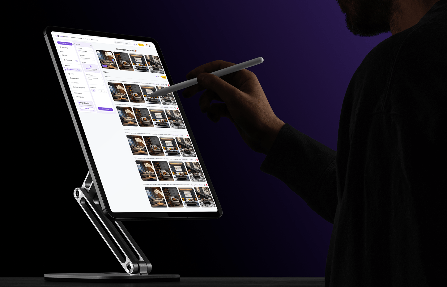 Design Canvas workspace on a tablet