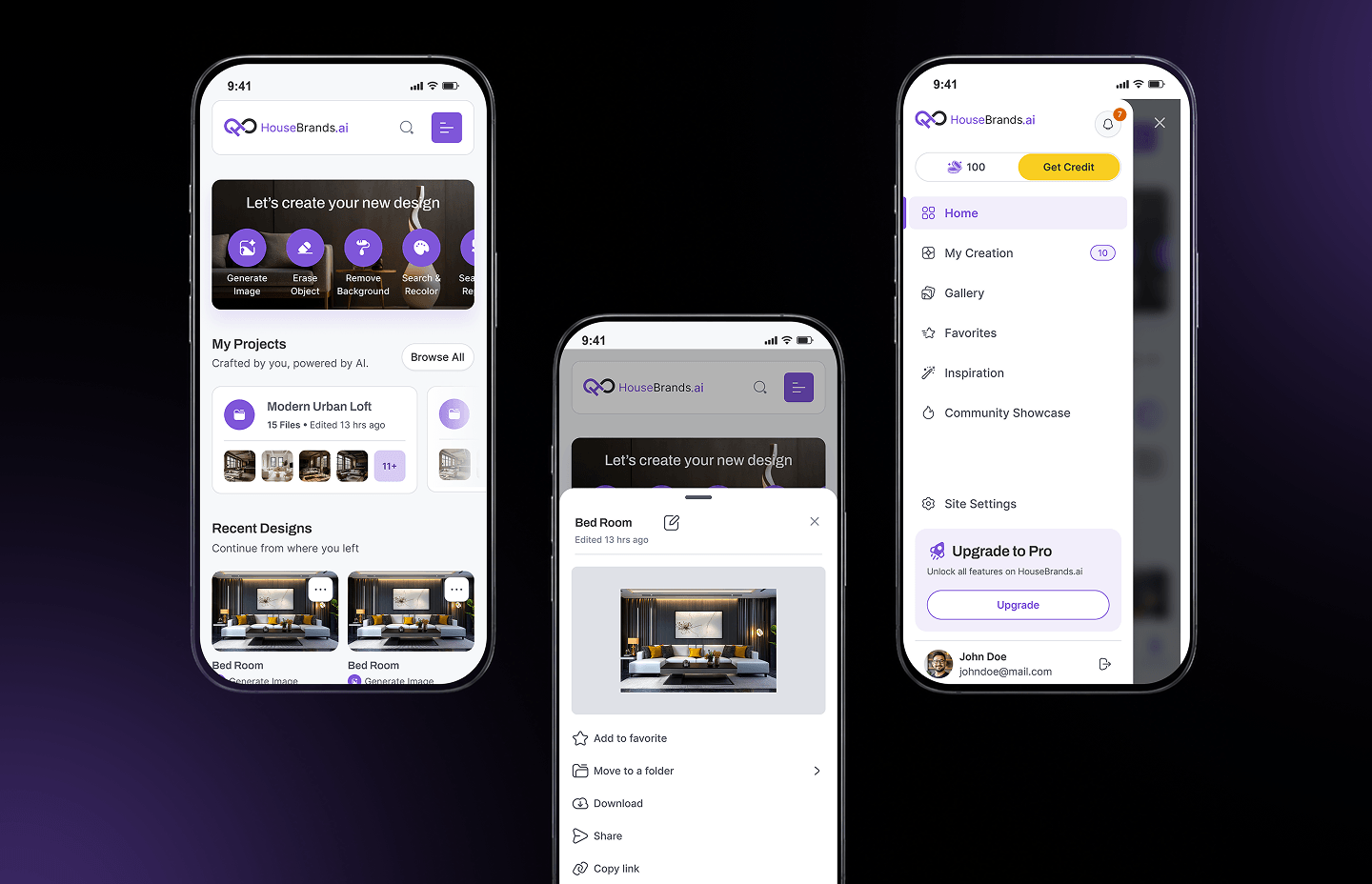 HouseBrands AI on mobile phone screens