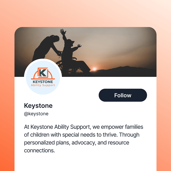 Keystone social media profile card
