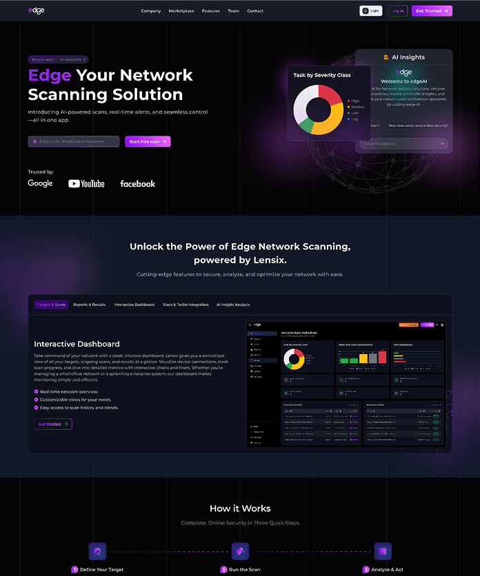 Edge landing page in dark theme