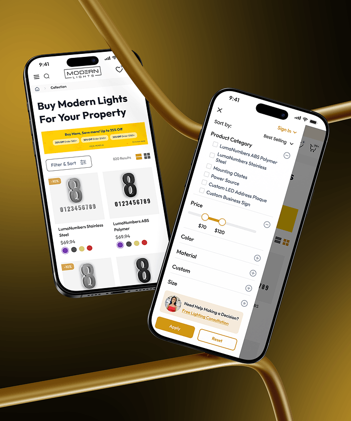 Mobile device showcase - collection filters