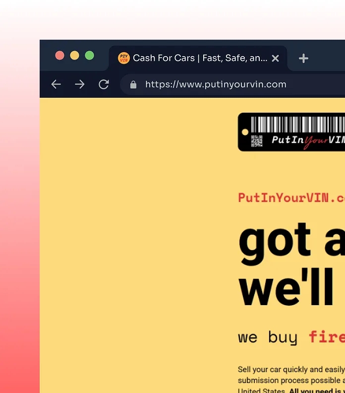 PutInYourVIN.com website shown in a browser