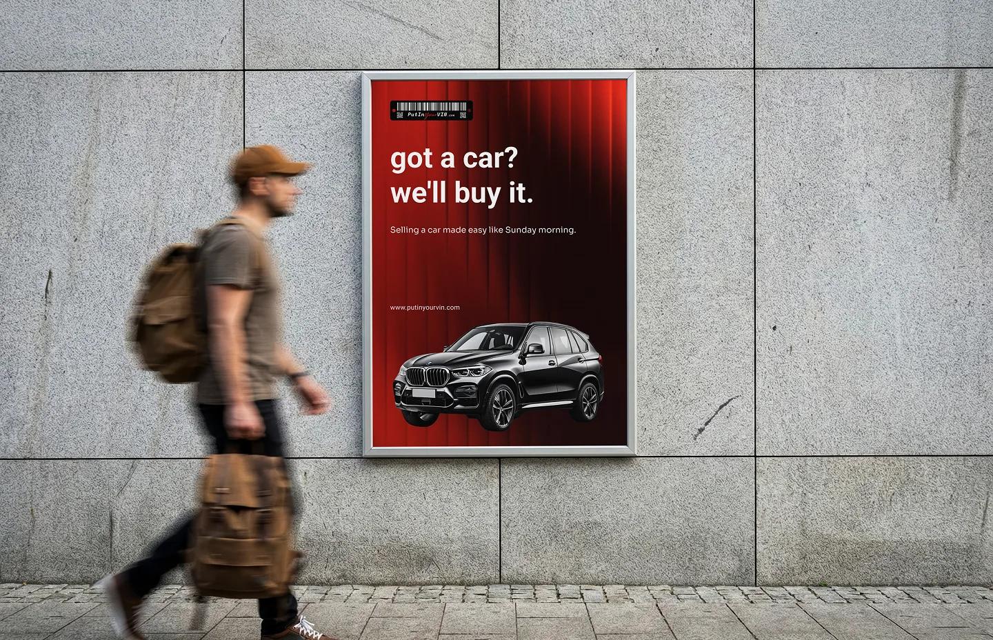 Putin Your VIN billboard ad on a city street