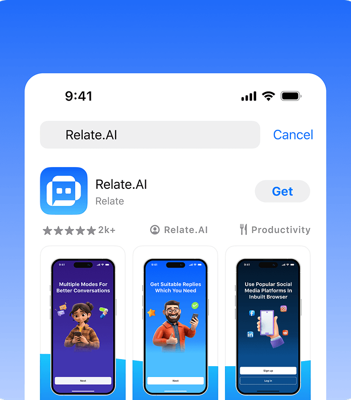 Relate AI mobile cards and QR generator