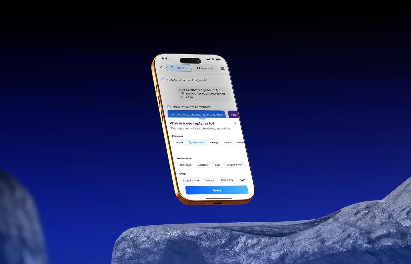 Relate AI relationship settings image