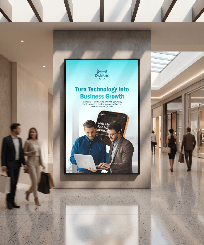 Rivenox indoor poster display