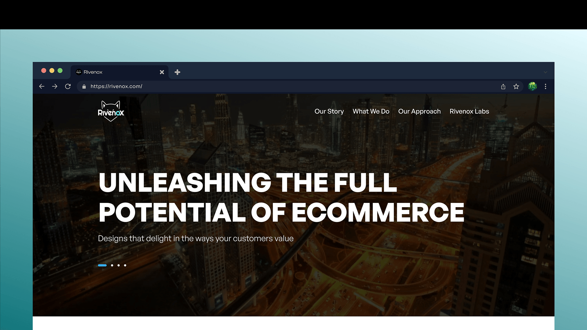 Rivenox website shown in a browser window