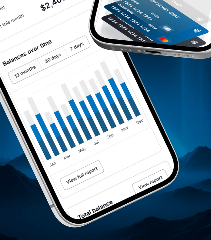 Phone showing balances over time on Smart Money Chat mobile