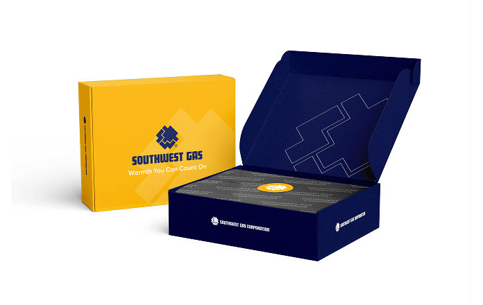 Southwest Gas packaging visual brand mockups