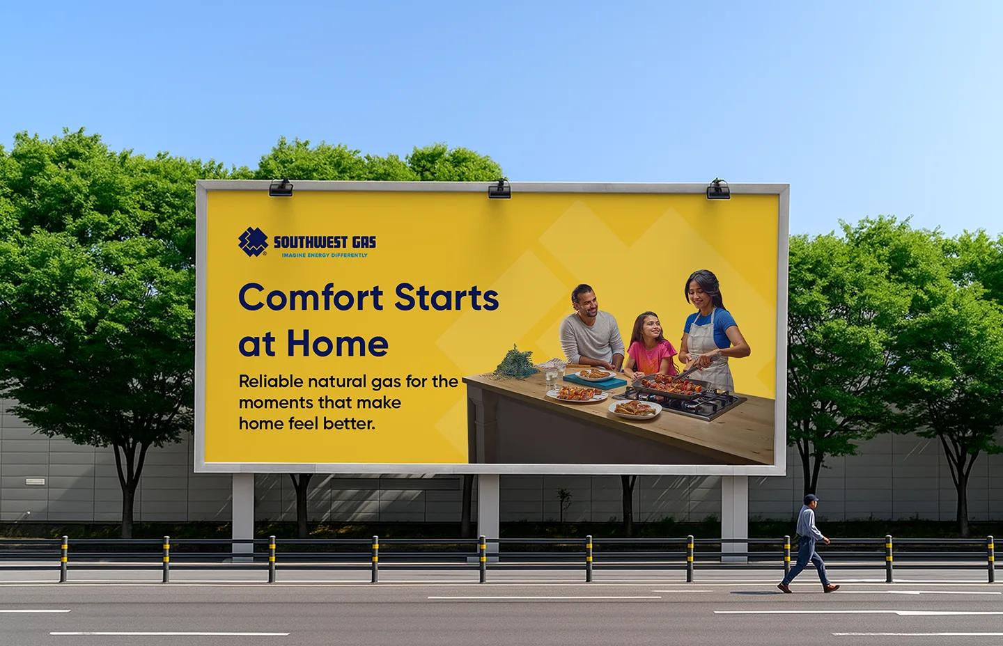 Southwest Gas Billboard mockup - Comfort Starts at Home