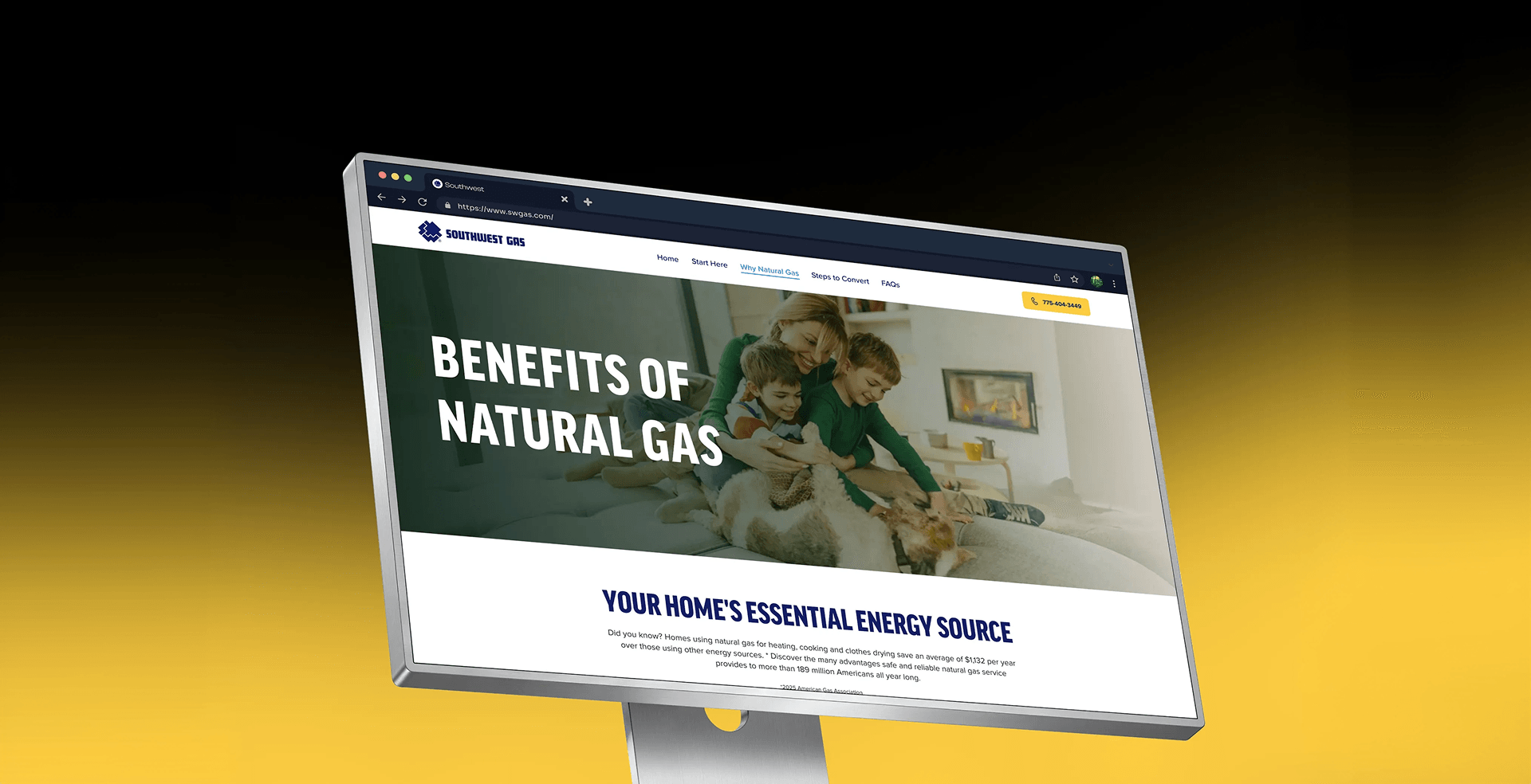 Southwest Gas Desktop Monitor Mockup