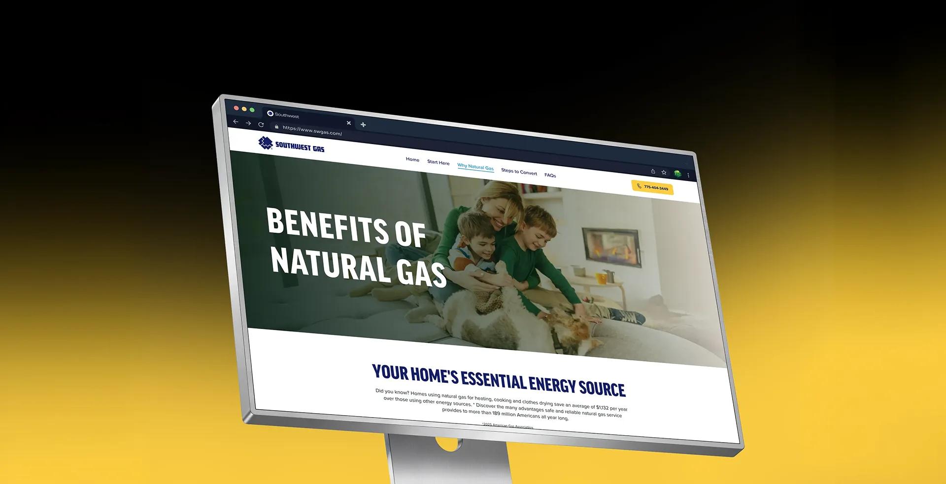 Southwest Gas Desktop Monitor Mockup