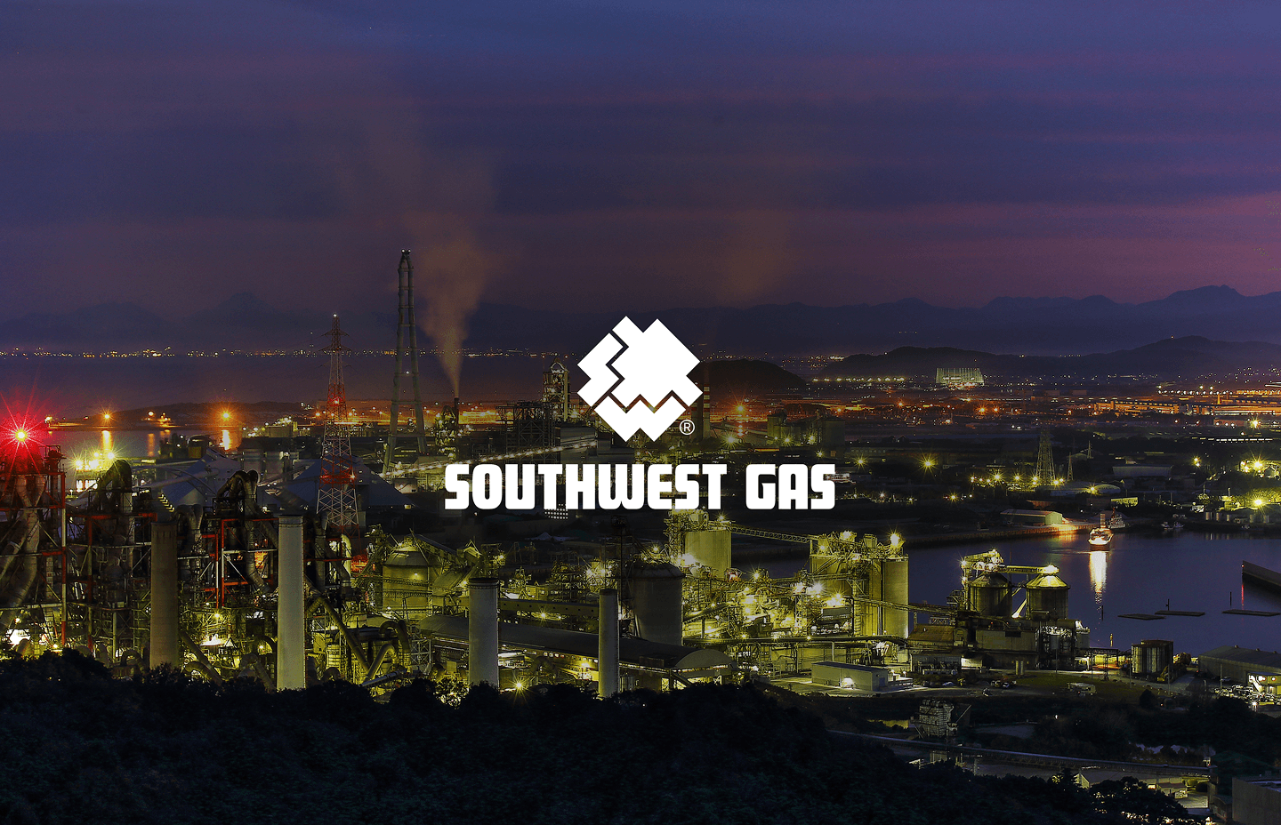 Southwest Gas city skyline cover with logo overlay